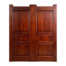 6-Panel Kiln Dried Mahogany Solid Double Door