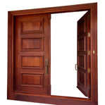 8-Panel Mahogany Solid Double Door